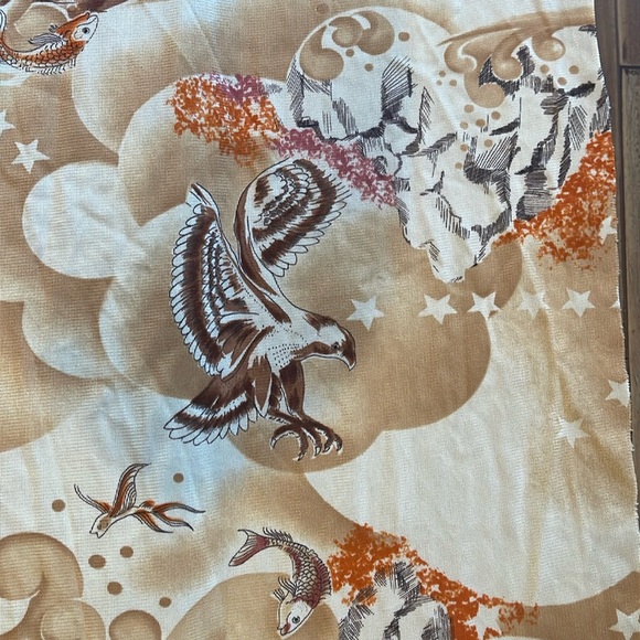Vintage Mid Mod Asian Style Fabric - Picture 2 of 7